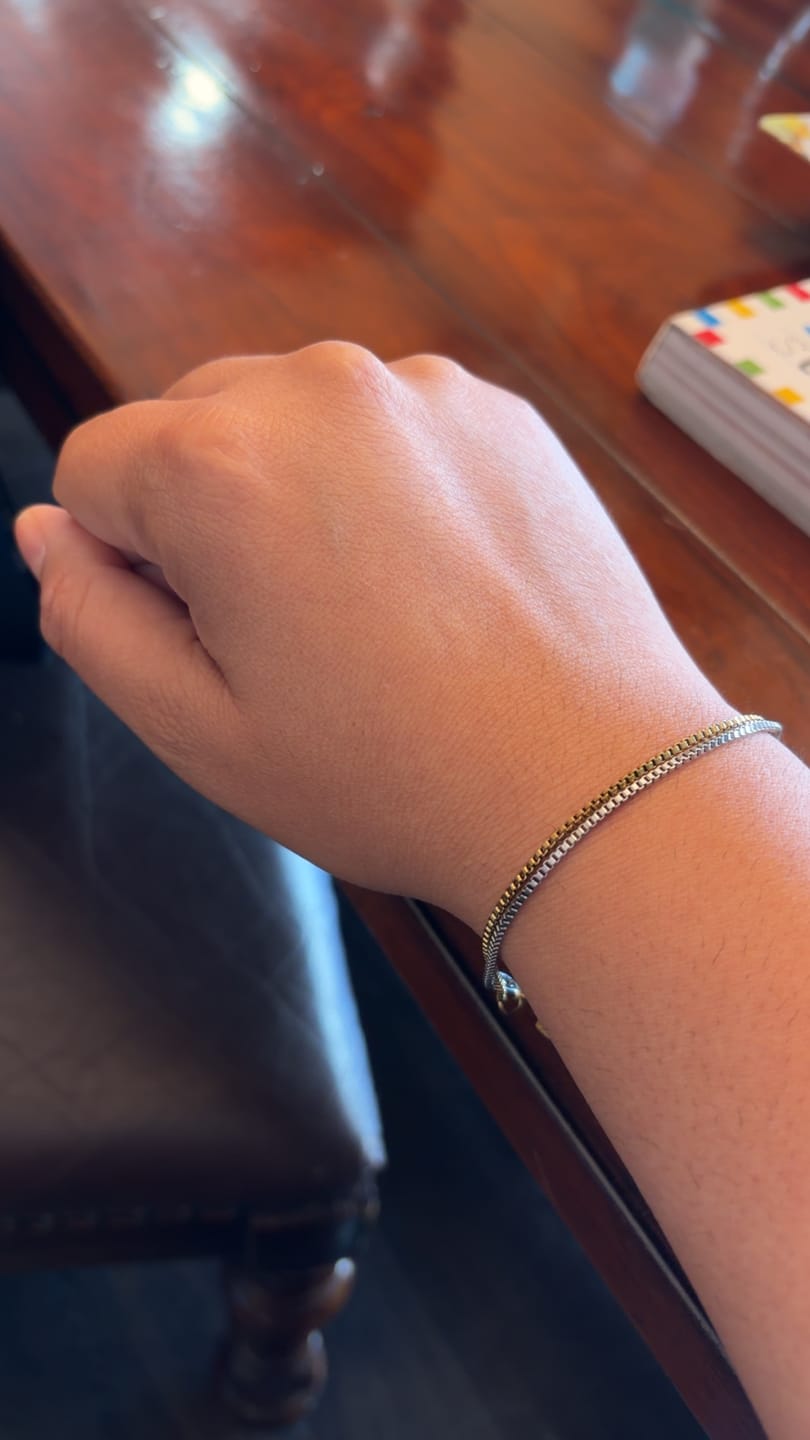 Customer photo review of Minimal Box Bracelet
