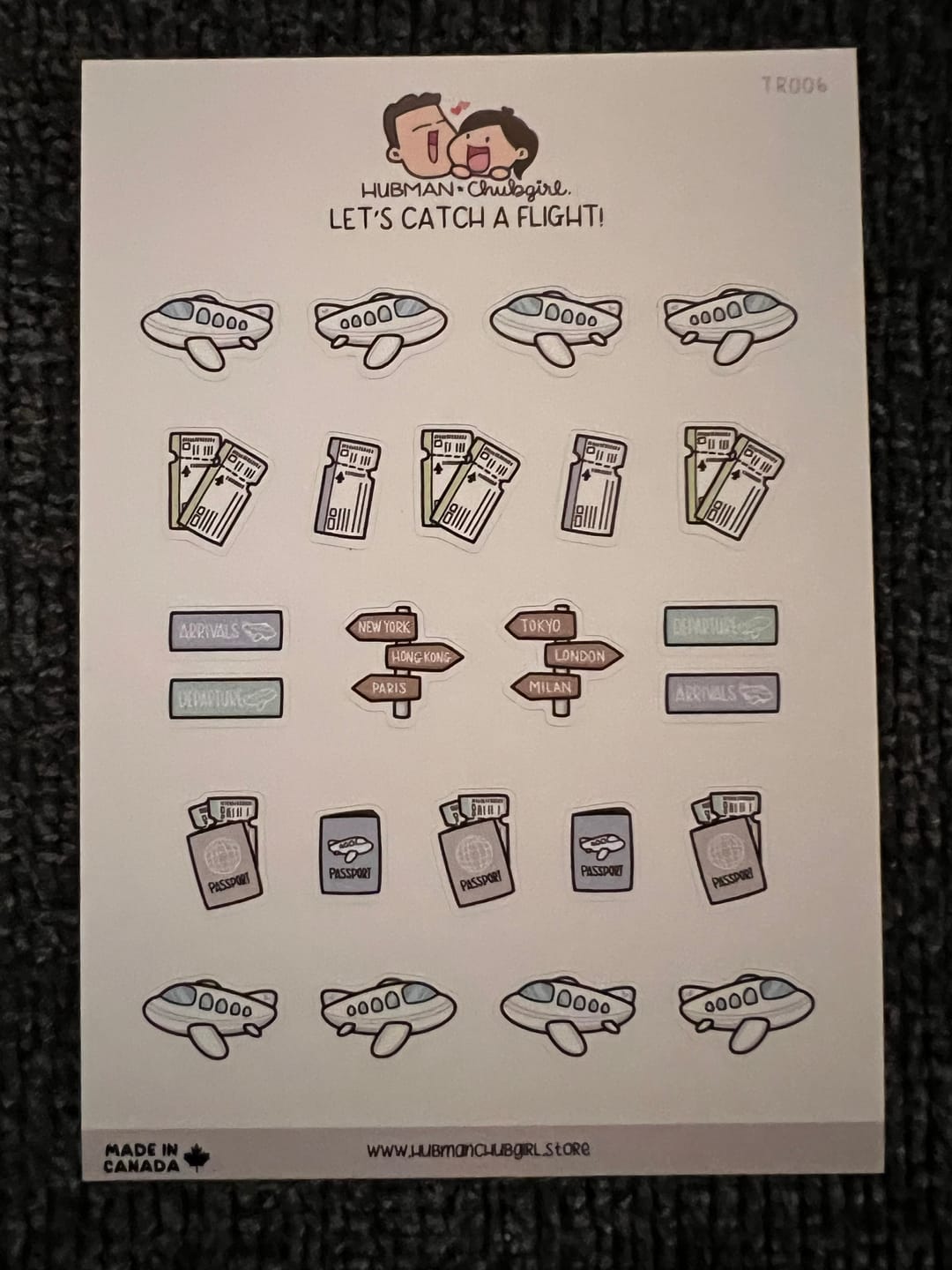 Customer photo review of Let's Catch a Flight Planner Stickers