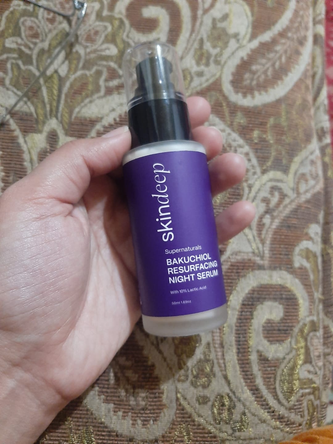 Customer photo review of BAKUCHIOL RESURFACING NIGHT SERUM - with 10% Lactic Acid