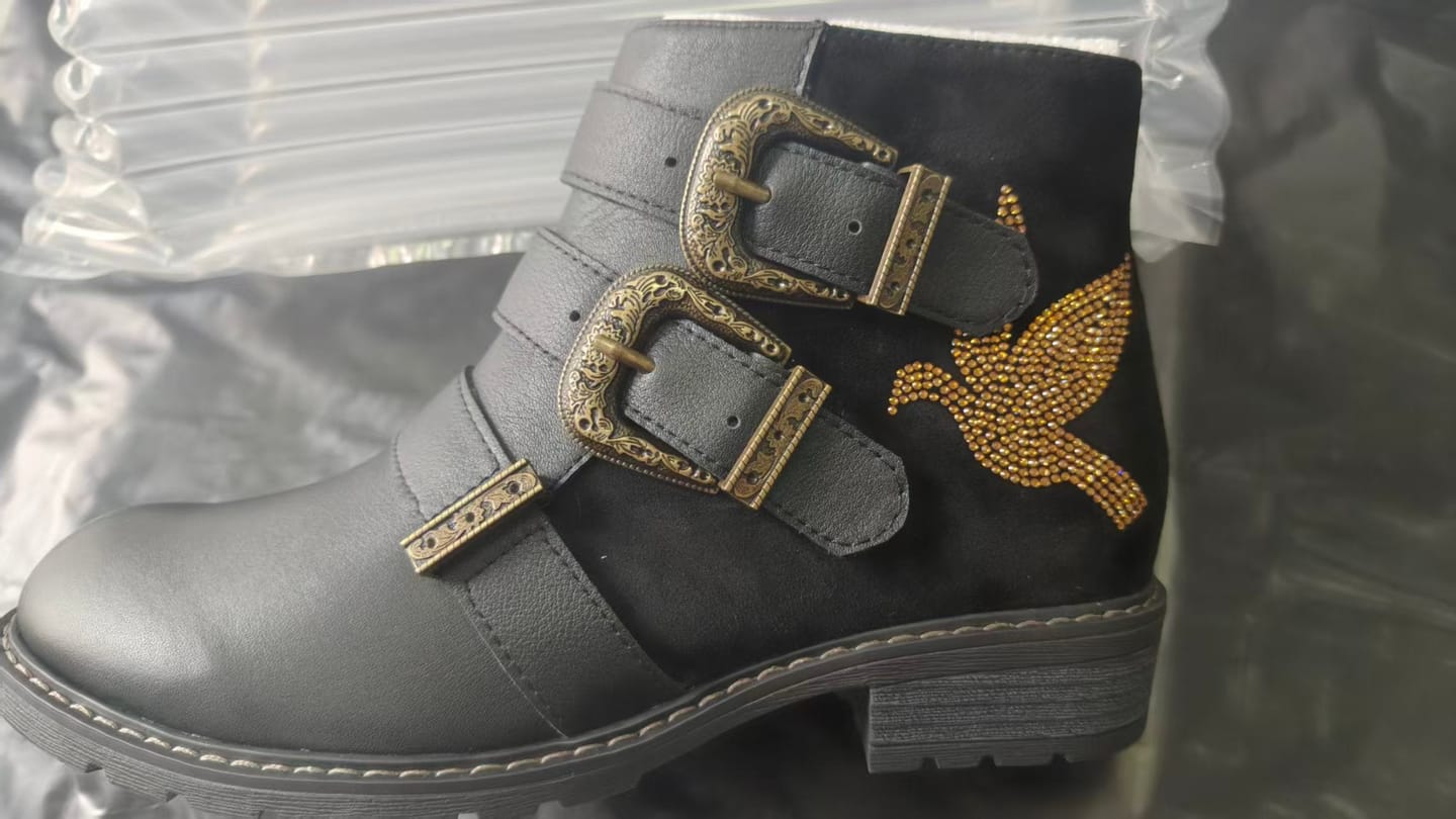 Customer photo review of Golden Dove Buckle Chic Ankle Boots