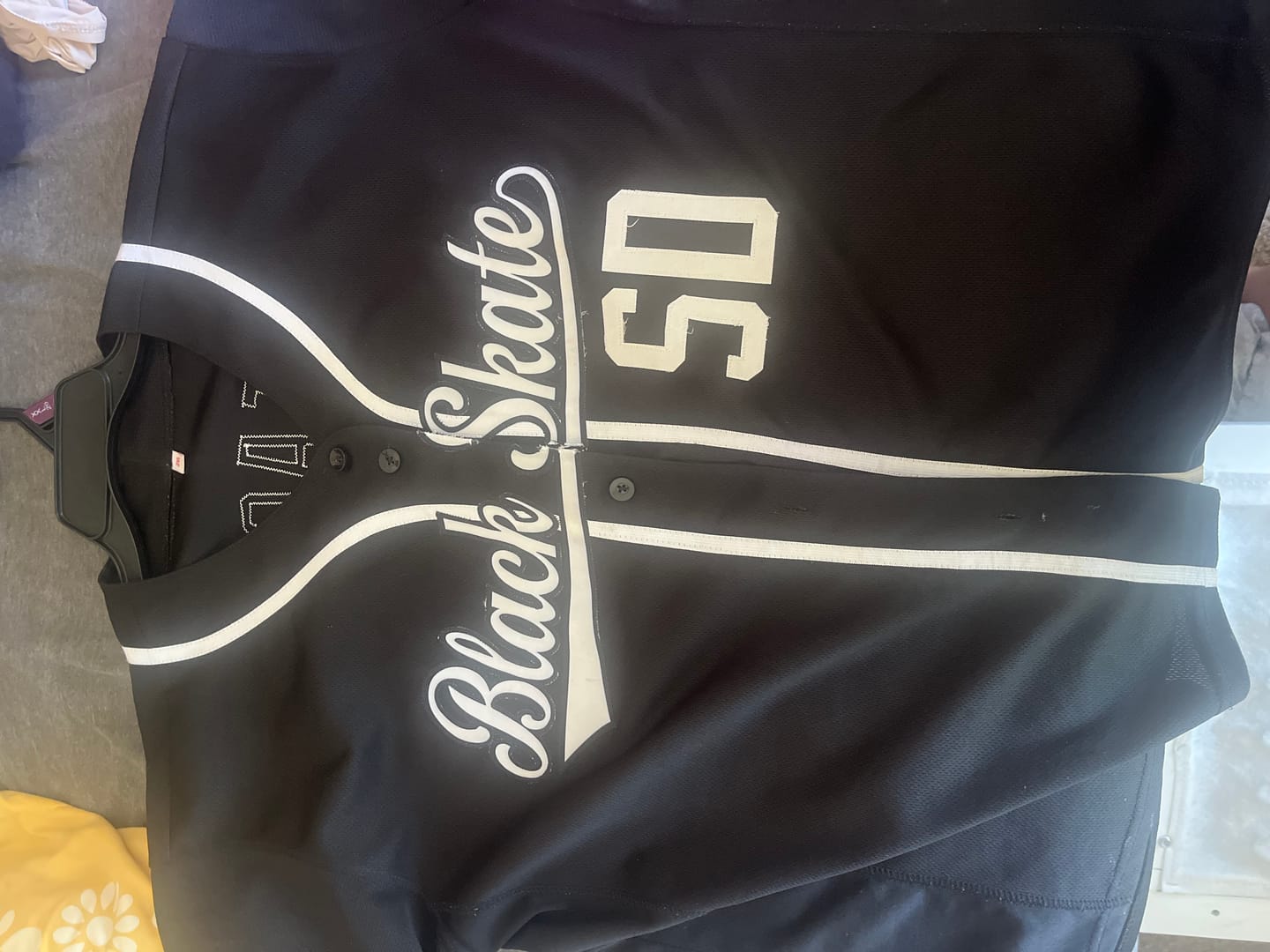 Customer photo review of Custom Black White Classic Style Authentic Baseball Jersey