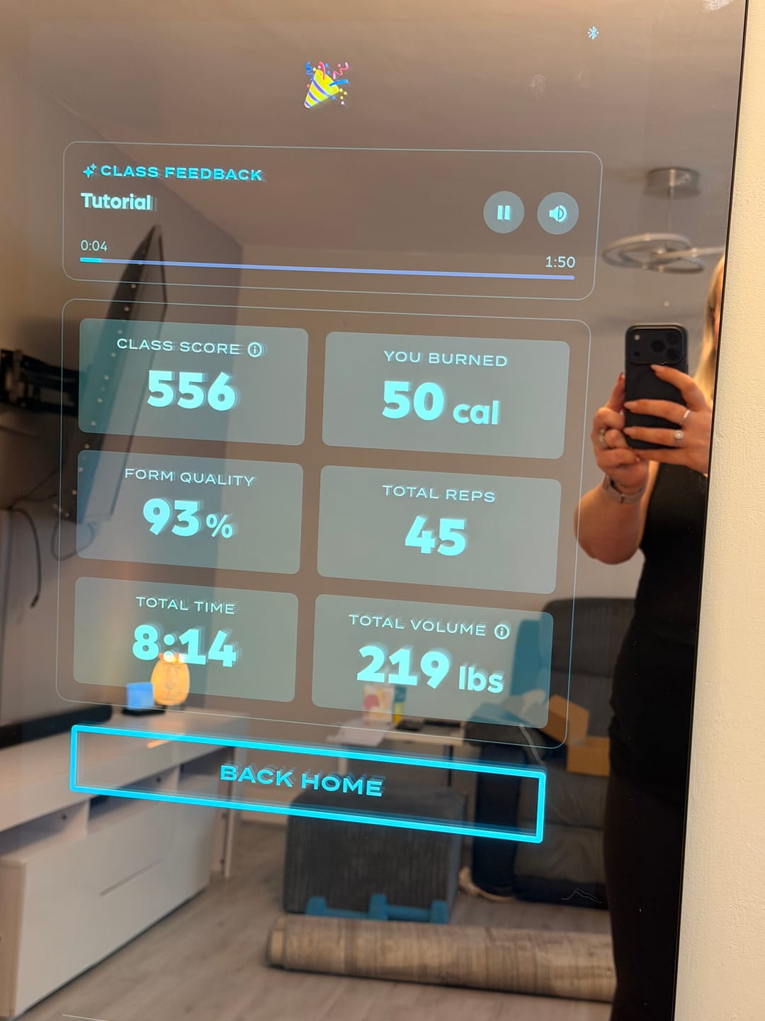 Customer photo review of MAGIC AI: Fitness Smart Mirror