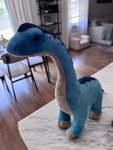 Customer photo review of Blue Brachiosaurus Soft Stuffed Plush Toy