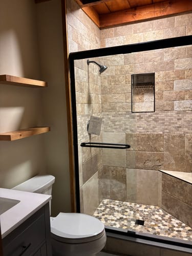 Customer photo review of Rustic Floating Shelves