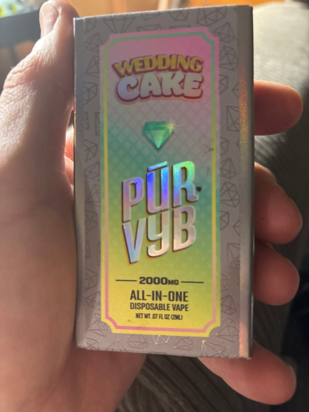 Customer photo review of PUR VYB - 2G THCa Live Resin - Wedding Cake (Hybrid)
