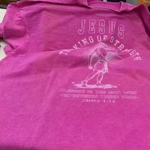 Customer photo review of Jesus The King of Strength Graphic Unisex Tee