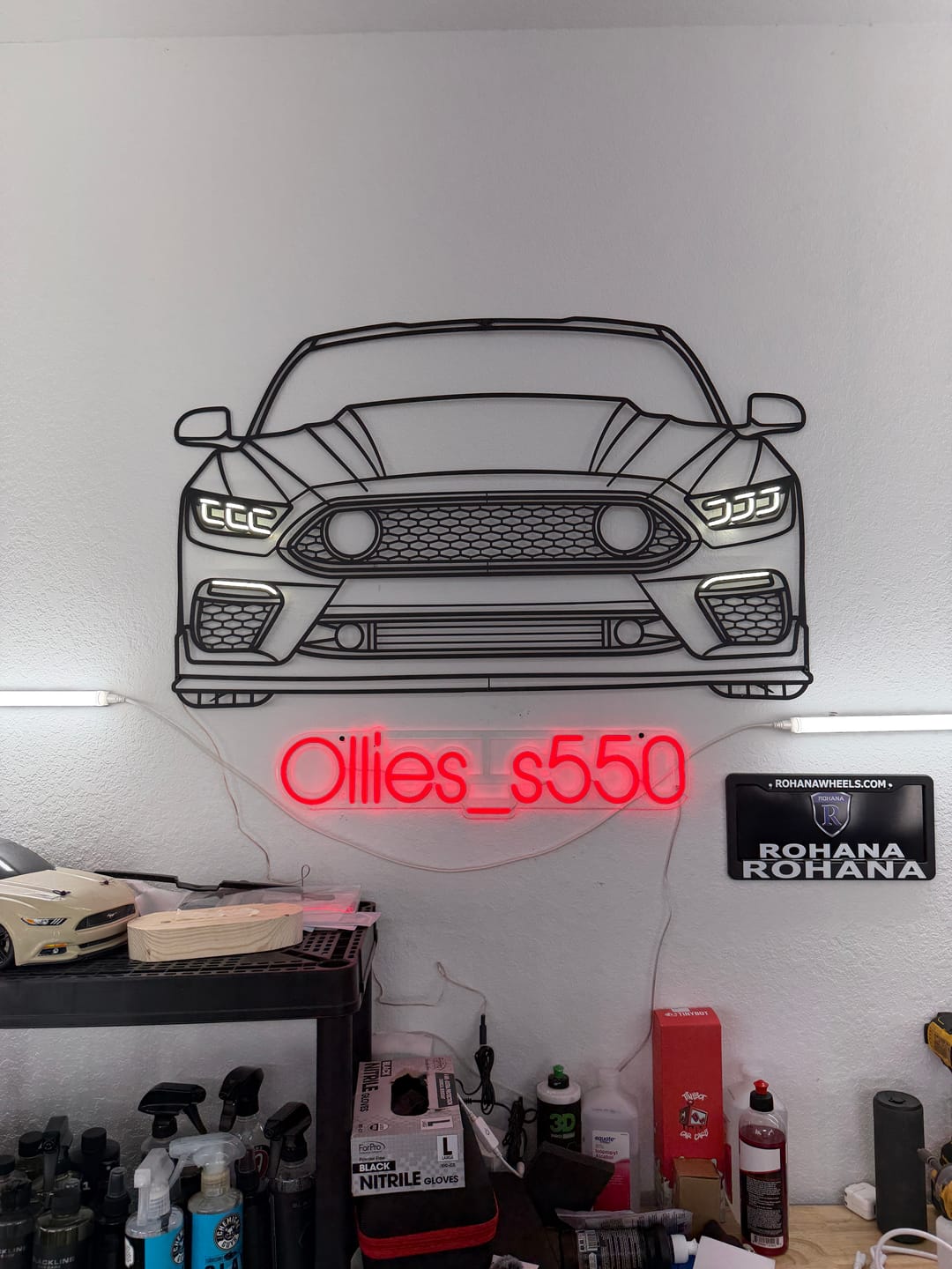 Customer photo review of Your Personalized Metal Neon Car Wall Art - MTN0112