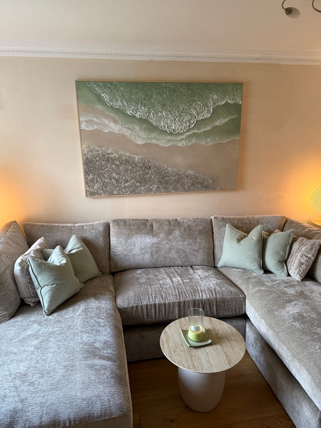 Customer photo review of Green Textured Minimalist Wall Art #GT027