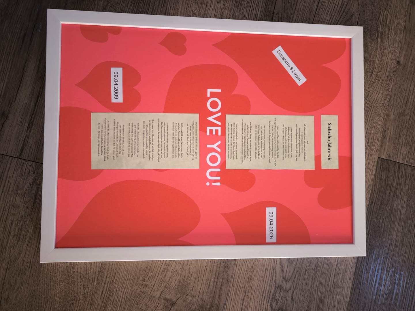Customer photo review of PDF mit dem Songtext zu deinem personalisierten Lied
