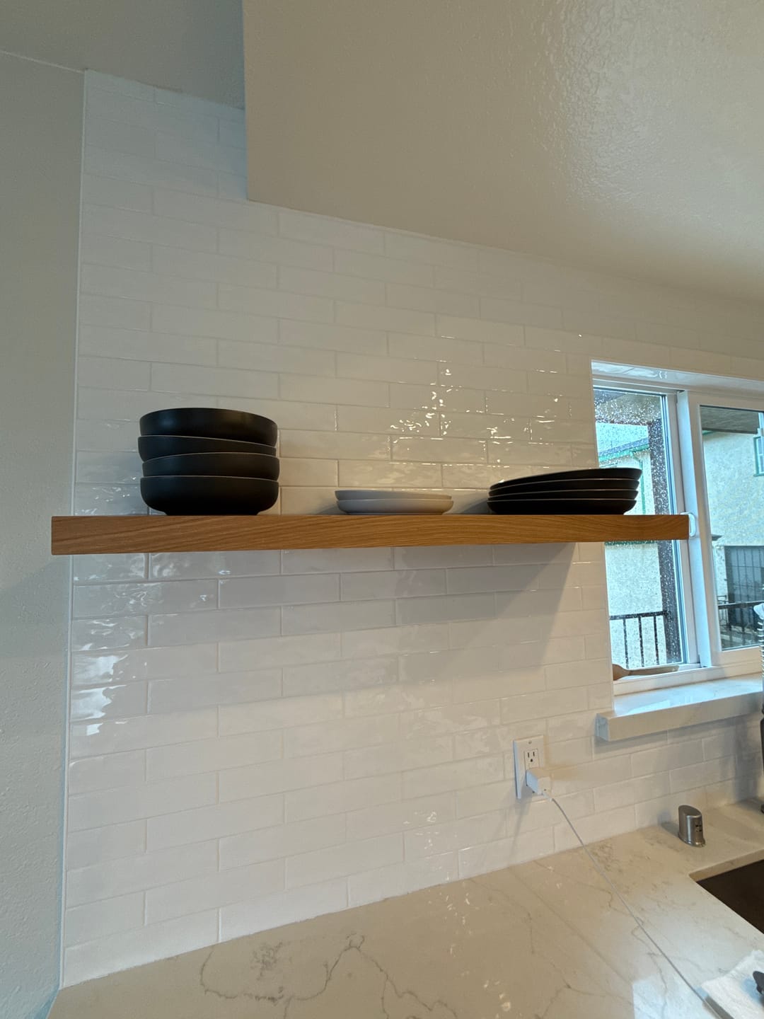 Customer photo review of White Oak Floating Shelves