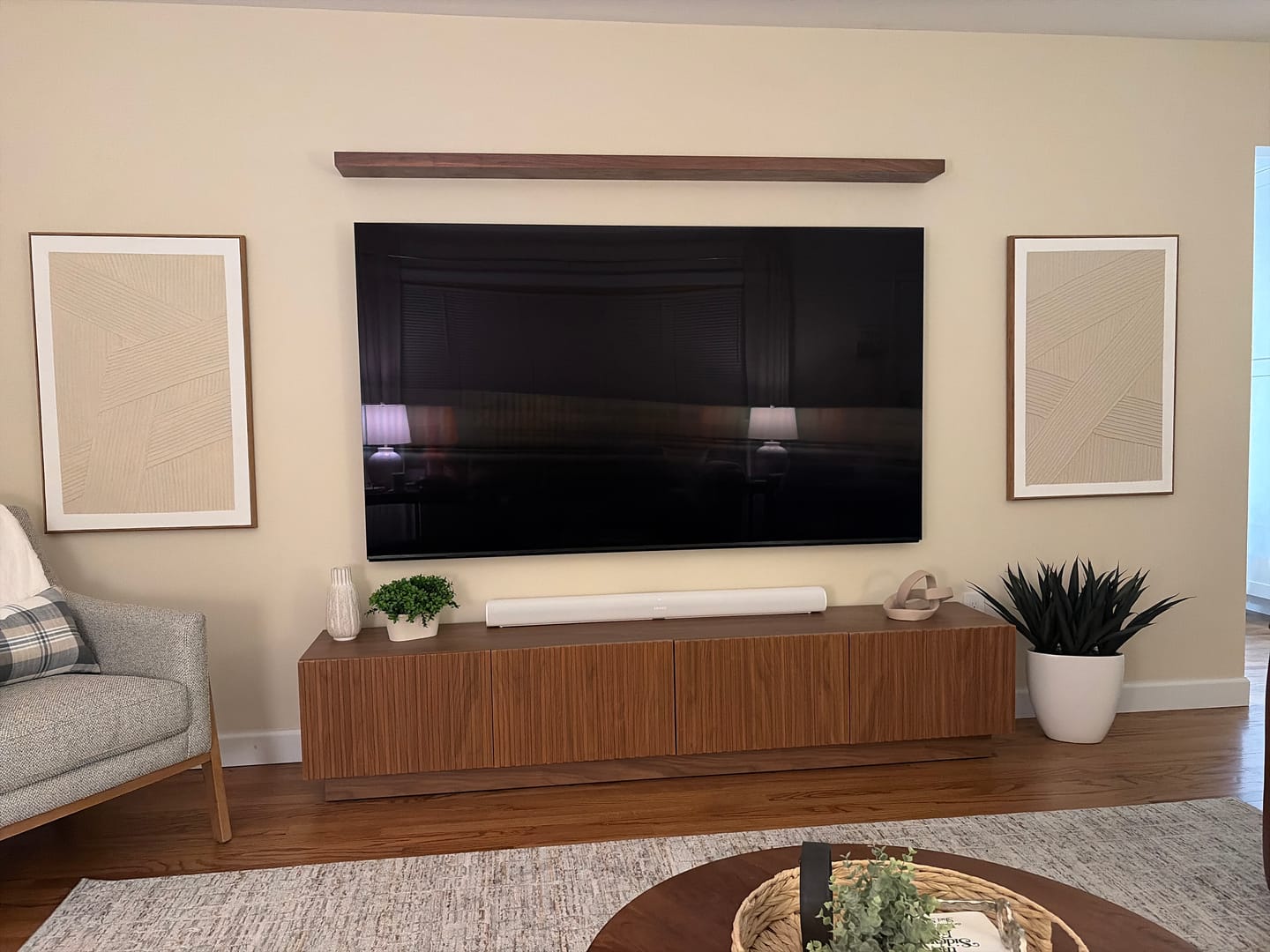 Customer photo review of Walnut Floating Shelves
