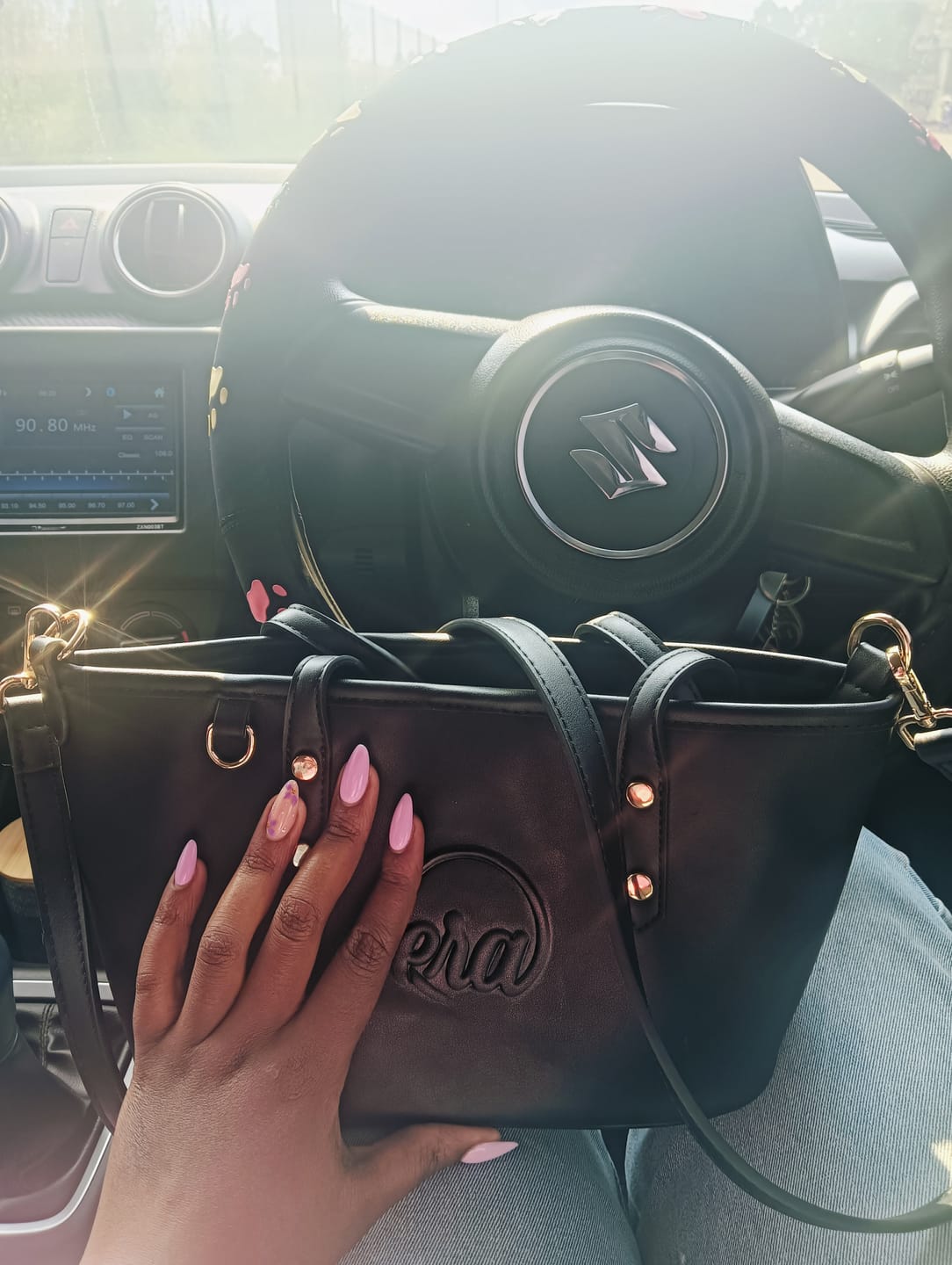 Customer photo review of Black Mini Era Tote Bag