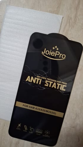 Customer's new UltraShield Tempered Glass in its black packaging, showing the anti-static feature.