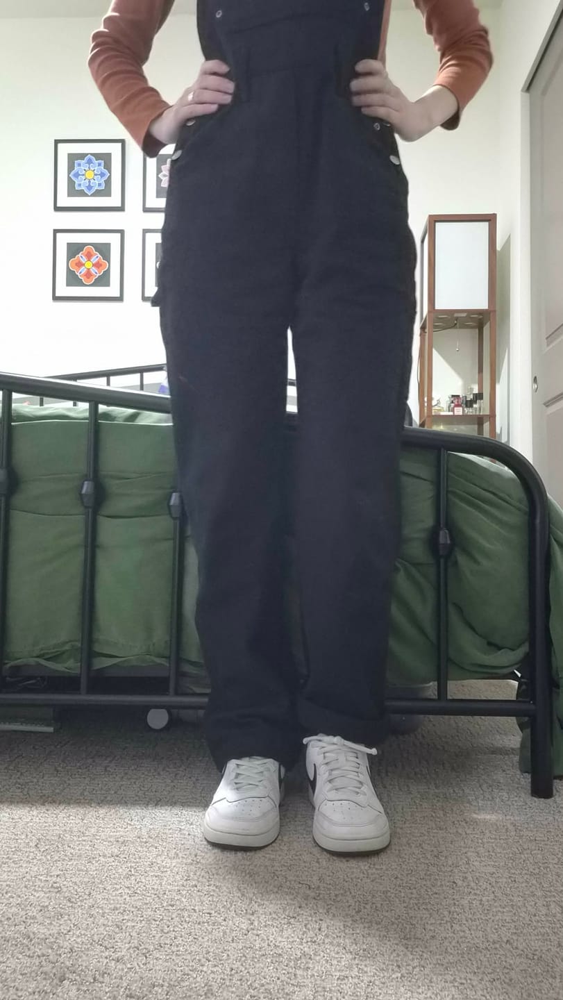 Customer photo review of Born Bad Washed Overalls - Black (Ships 4/30)