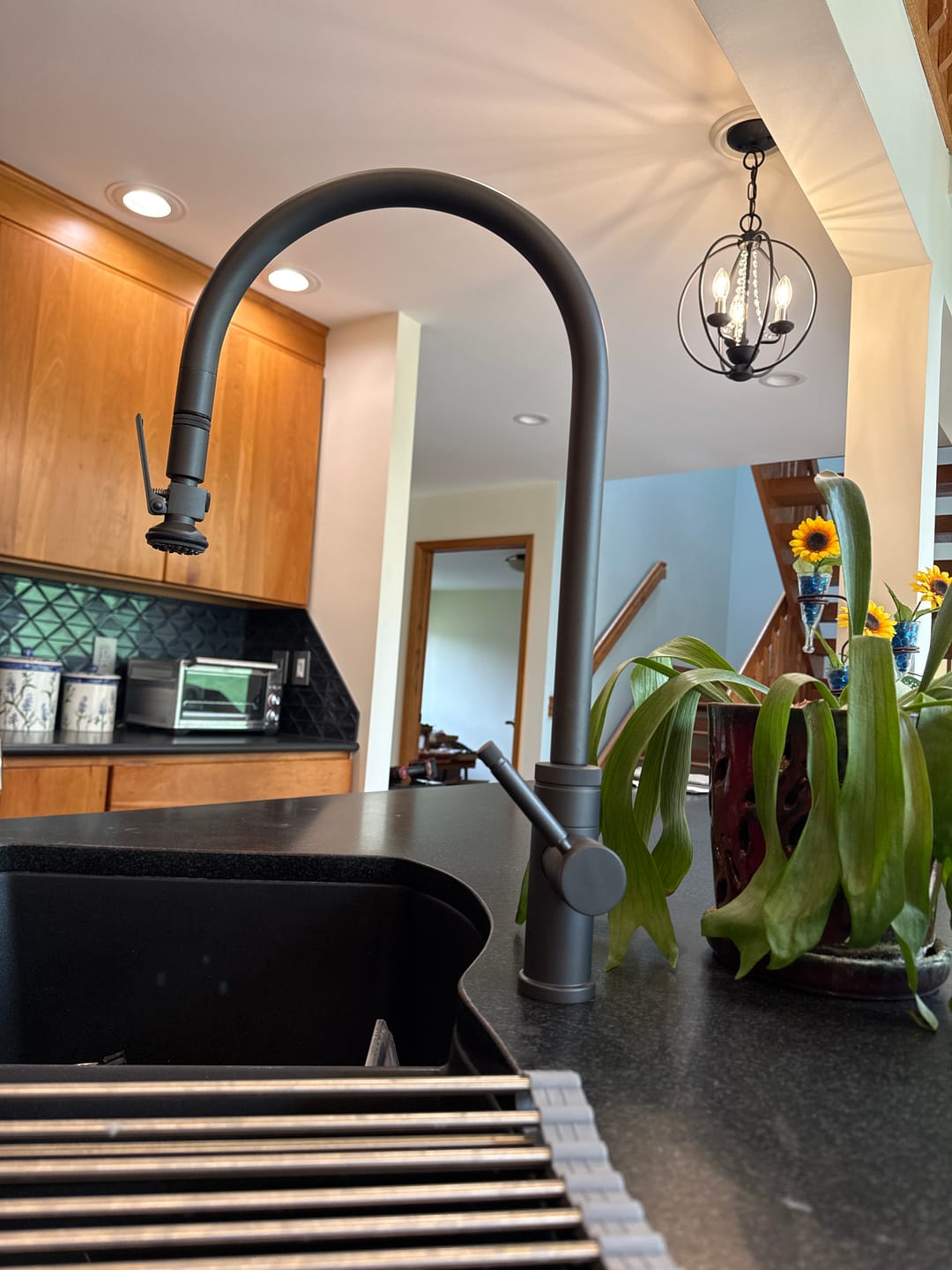 Customer photo review of Waterstone Industrial Extended Reach PLP Pulldown Faucet – Lever Sprayer - 9700