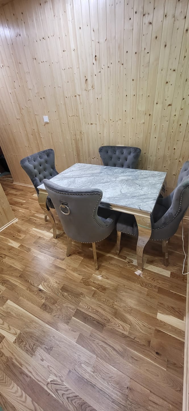 Customer photo review of Vienna Marble Dining Table With Chelsea Ring Knocker Chairs