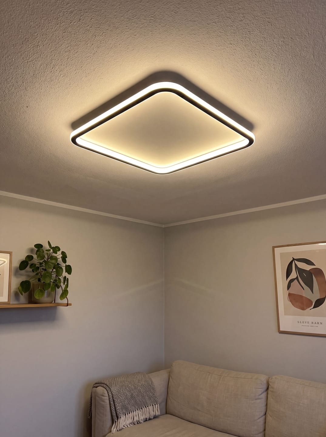 Customer photo review of ScandiGlobe | Black Scandinavian Square Ceiling Light