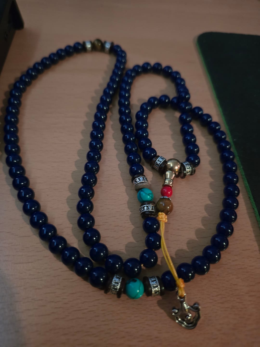 Customer photo review of Buddha Stones 108 Beads Lazurite Lapis Lazuli Positive Bracelet Mala