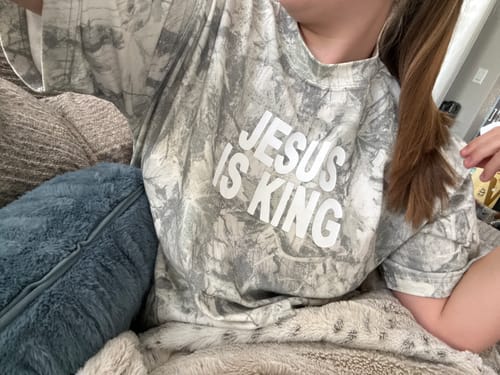 Customer photo review of Pre-Order Jesus Is King Premium Tee