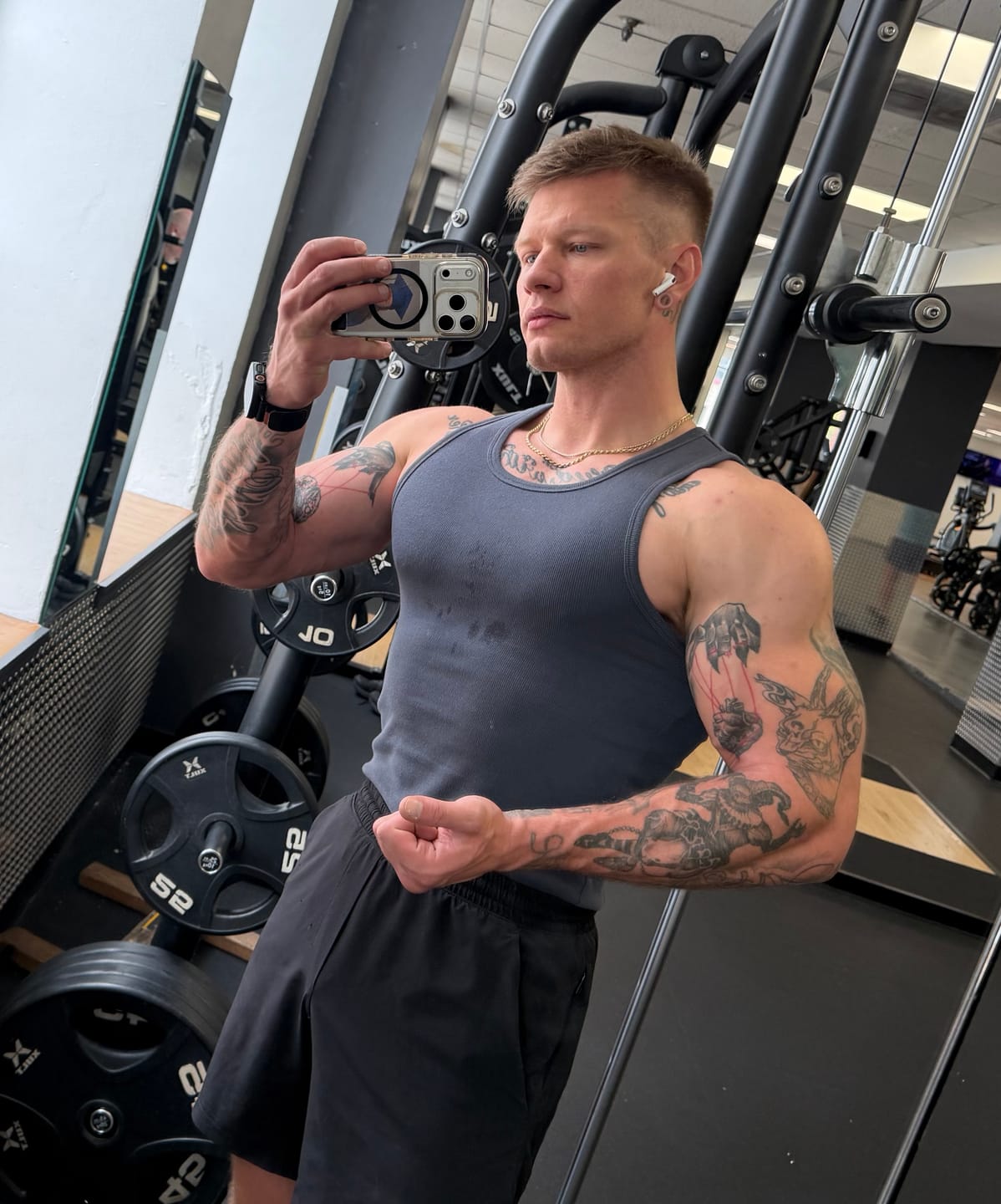Customer photo review of Premium Ultra-Soft Cotton Fitted Tank 3 Pack
