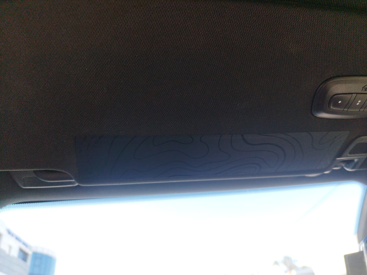Customer photo review of Sun Visor Decal Set – Covers OEM Warning Labels | Driver + Passenger Pair