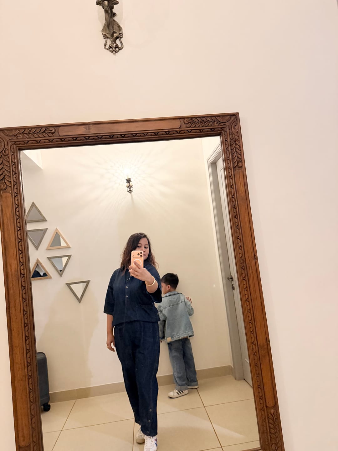 Customer photo review of DOLLA CO-ORD SET IN DARK DENIM