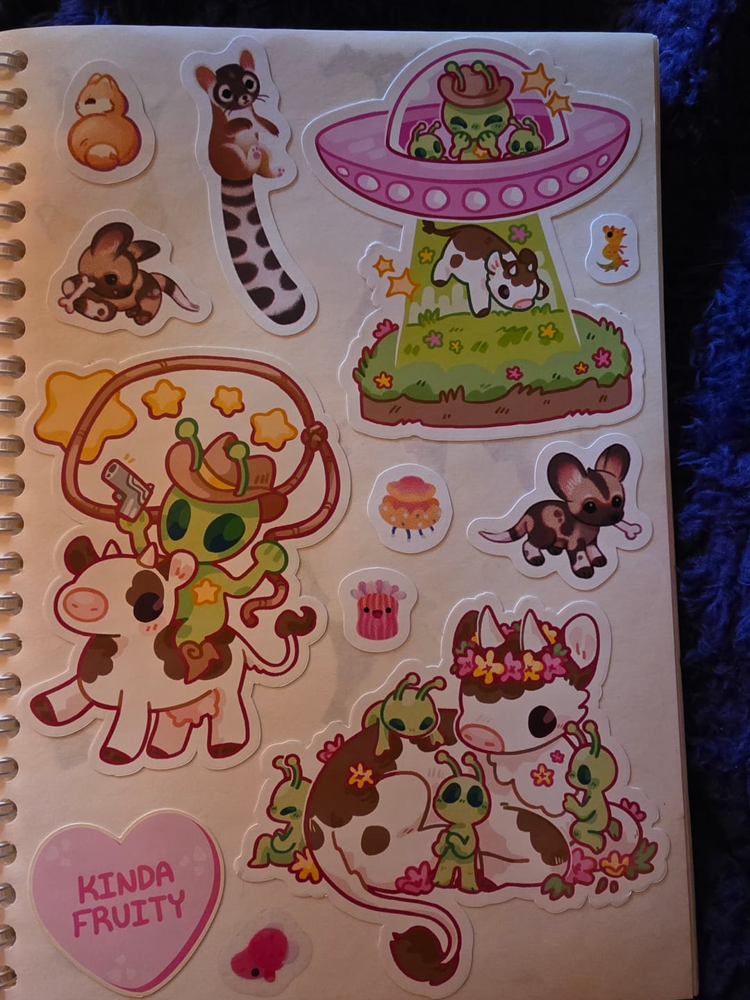 Customer photo review of Cute Cowboy Alien Stickers!
