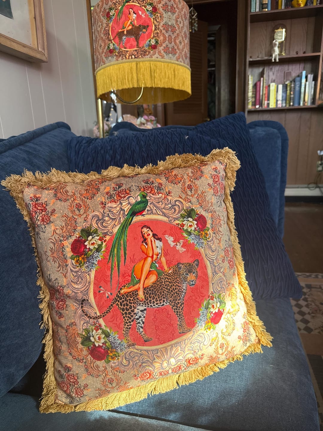 Customer photo review of Queen K Alice Vintage Pin-Up Cushion