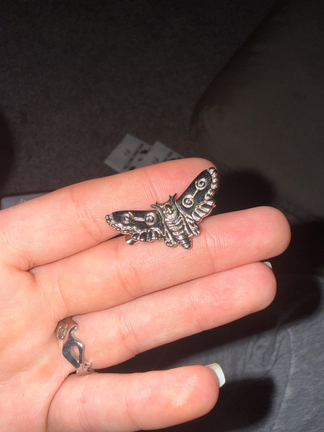 Customer photo review of MOTH HAIR CLIP