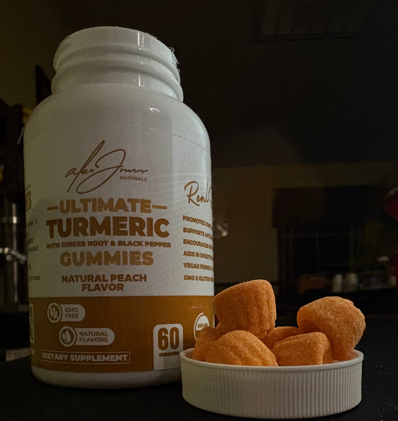 Customer photo review of Ultimate Turmeric Gummies With Ginger Root & Black Pepper (Peach Flavor) (60 Gummies) (60 Servings)