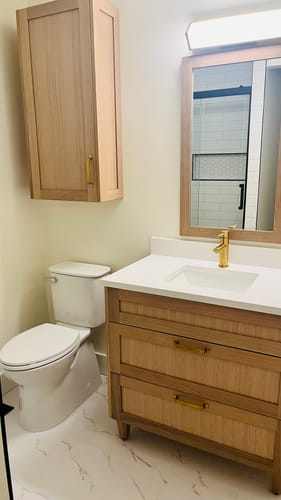 Customer photo review of Bridgeport White Oak Wall Cabinet