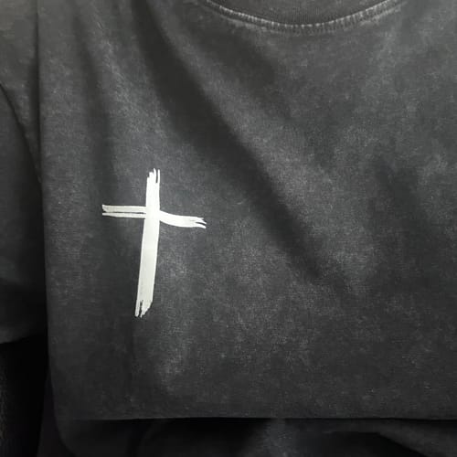 Customer photo review of Jesus Died For Me Statement Unisex Tee