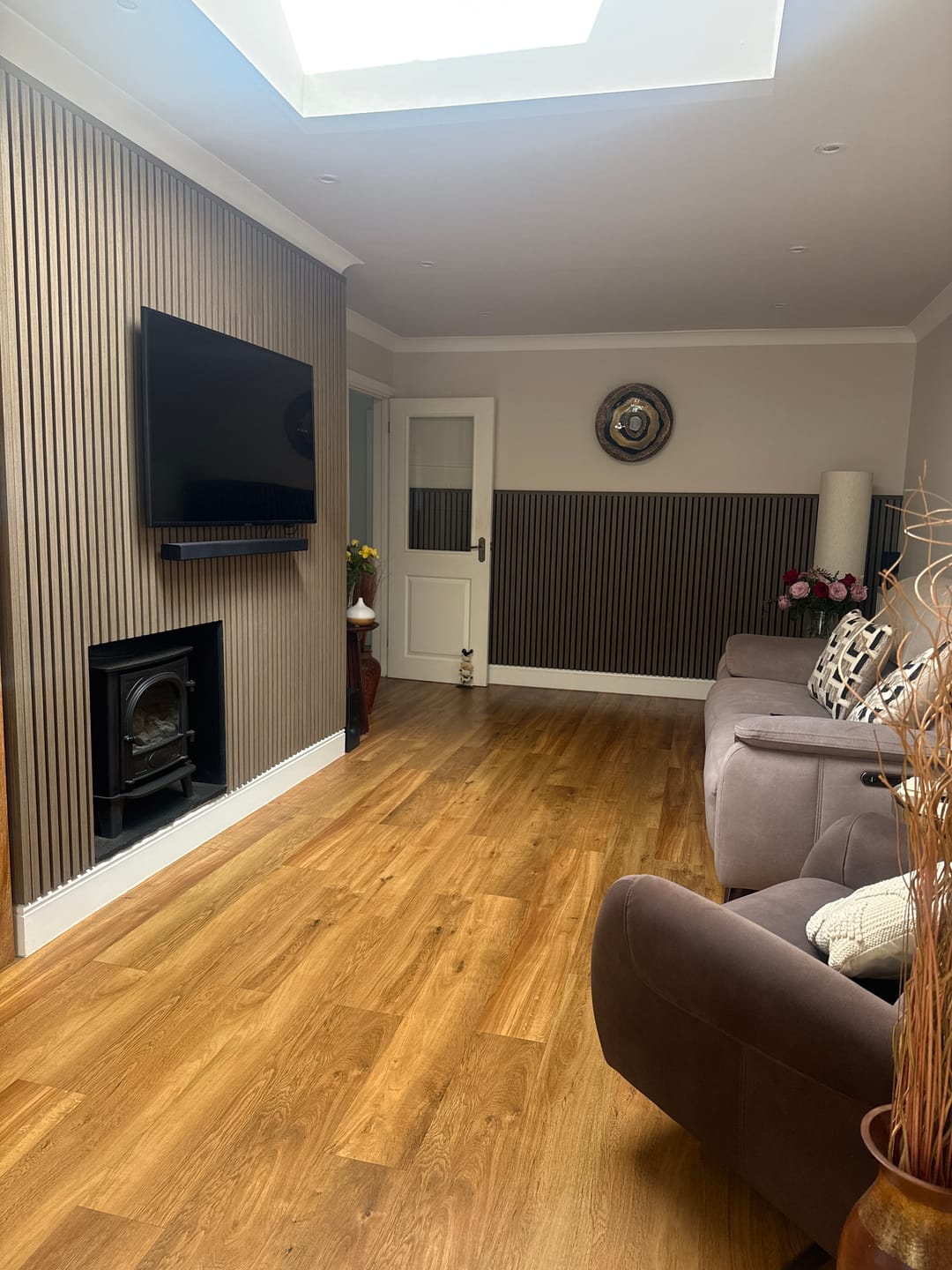 Customer photo review of Walnut Acoustic Wall Panel