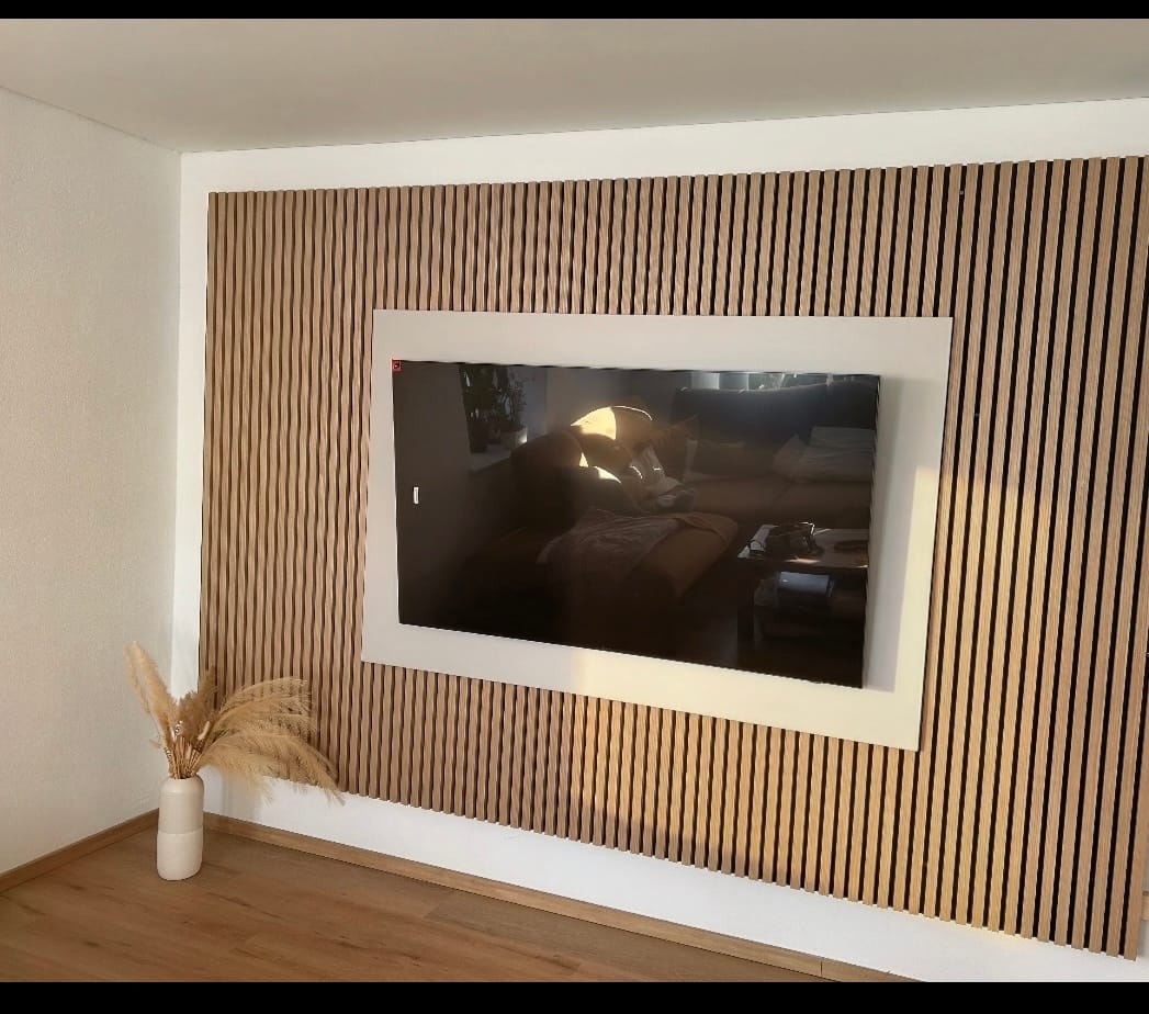 Customer photo review of Akustikpaneele Natürliche Eiche | 240 cm x 60 cm | Dreiseitig Echtholzfurnier