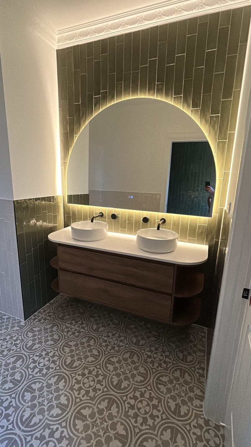 Customer photo review of Arch Back-Lit LED Bathroom Mirror | 1000 x 1500