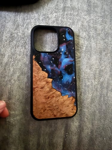 iPhone 16 Pro Max Wood Phone Case - Diamond (Blue, 803837) - Carved