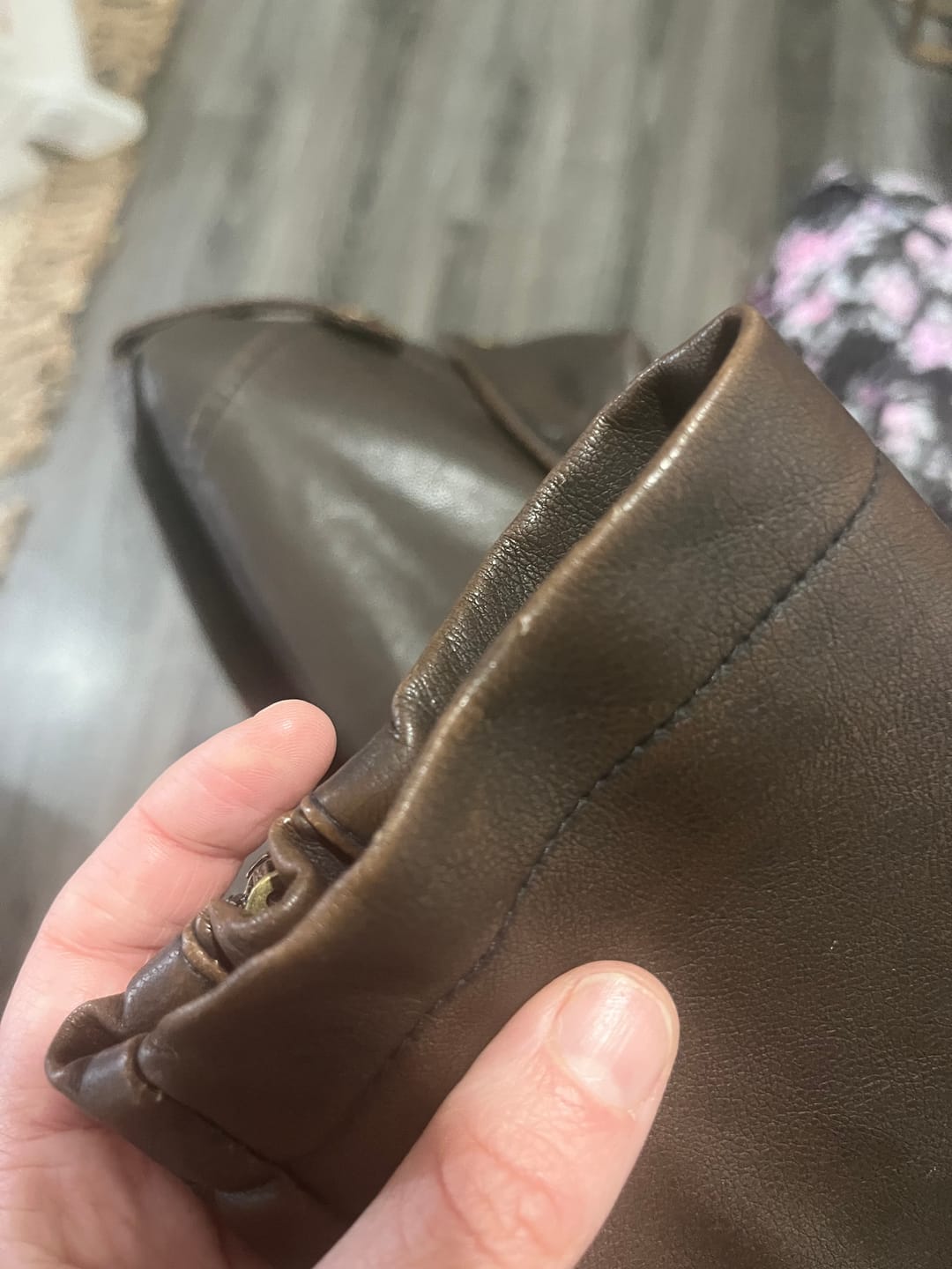 Customer photo review of Chaqueta Biker Brown