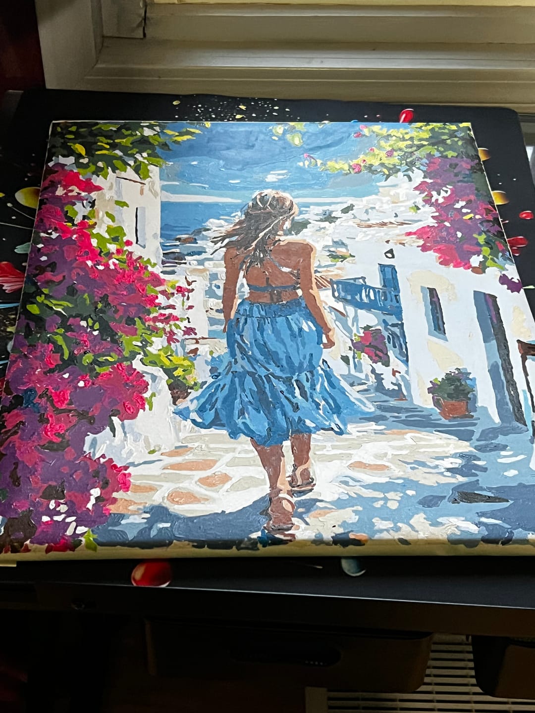 Customer photo review of A Walk in Santorini | Paint by Number