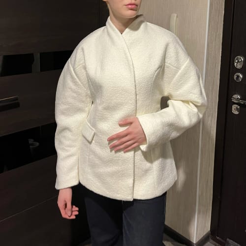 Customer photo review of Rachel Open Front Structured Coat