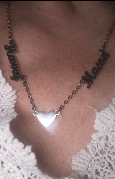 Customer photo review of Heart Necklace With Two Names