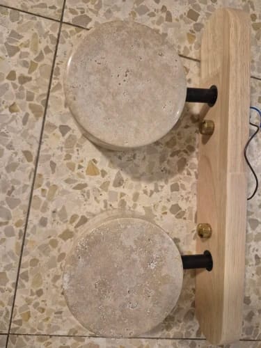 Customer photo review of The Travertine Duo Wall Light — Natural Stone Meets Warm Minimalist Design