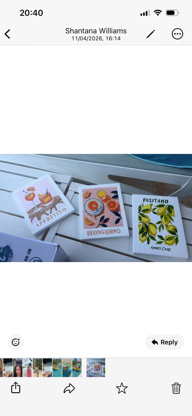 Customer photo review of 6 Mini Paintings - Italian Fruit & Drinks Set