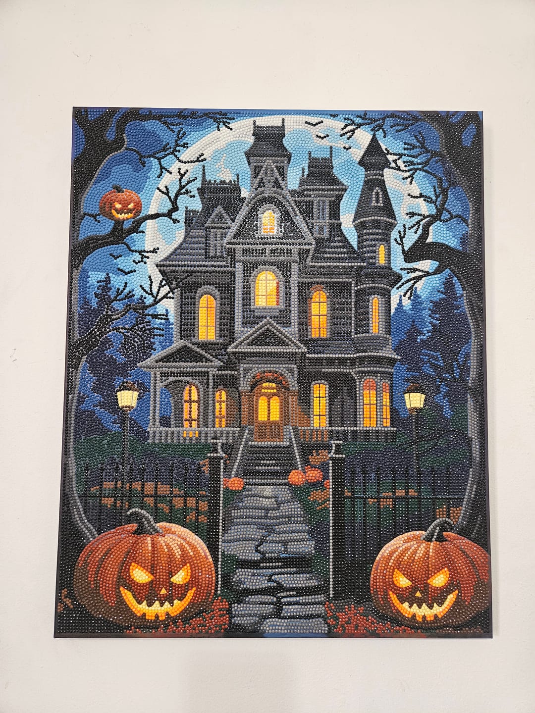 Customer photo review of Halloween Manor Crystal Art Framed Canvas Kit 40x50cm