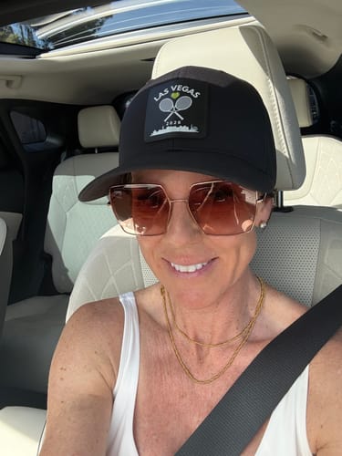 Customer photo review of Custom Leather Patch Trucker Hat - Richardson 112