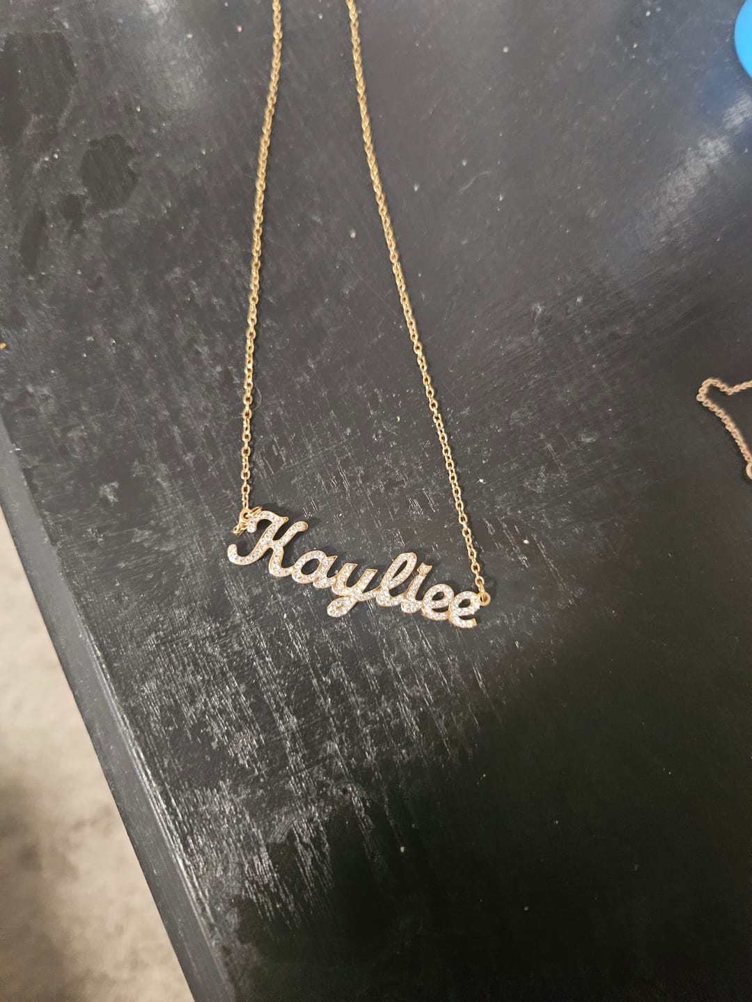 Customer photo review of Iced Name Necklace