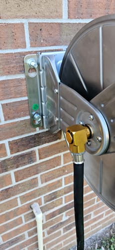 Customer photo review of Wall Mounted Hose Reel-Stainless Steel-Heavy Duty