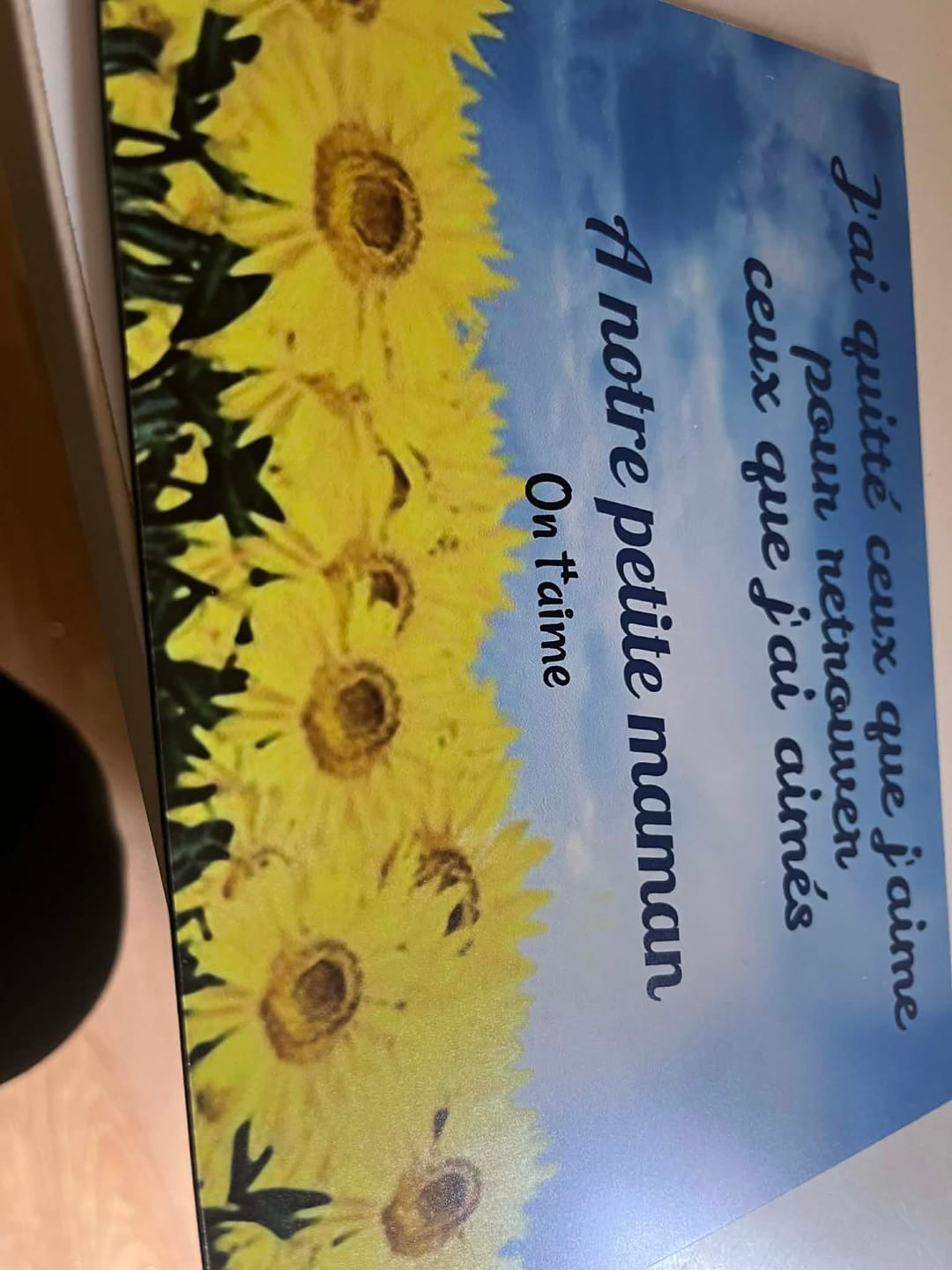 Customer photo review of Plaque Funéraire Champ Fleuri Tournesols