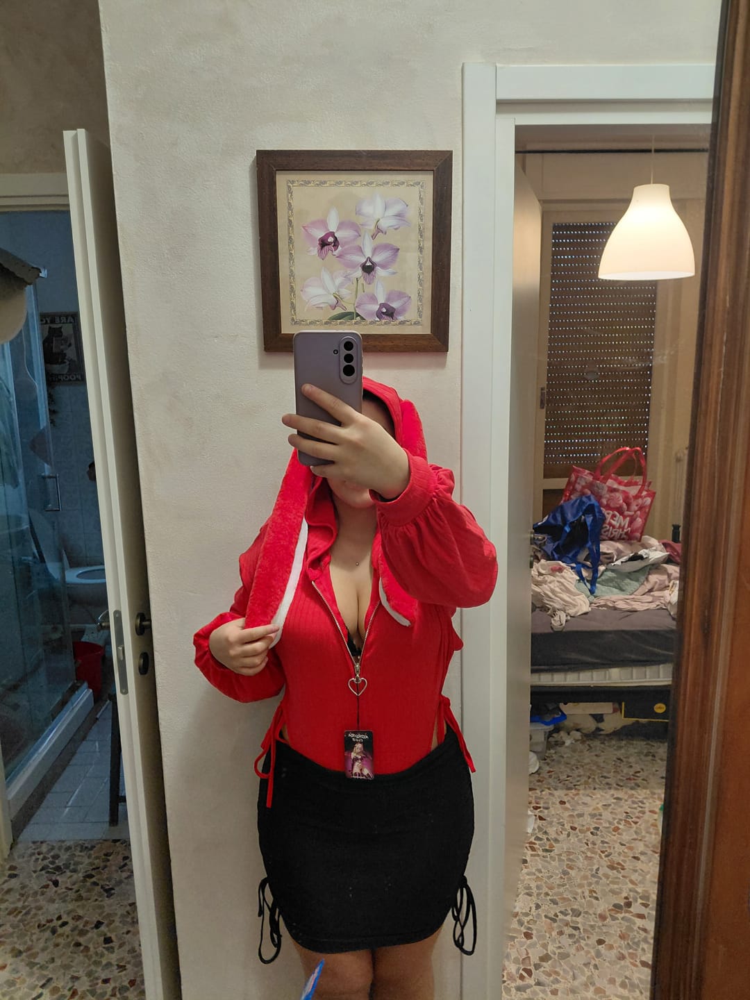 Customer photo review of Chic Bunny Ear Hoodie Bodysuit  MG01