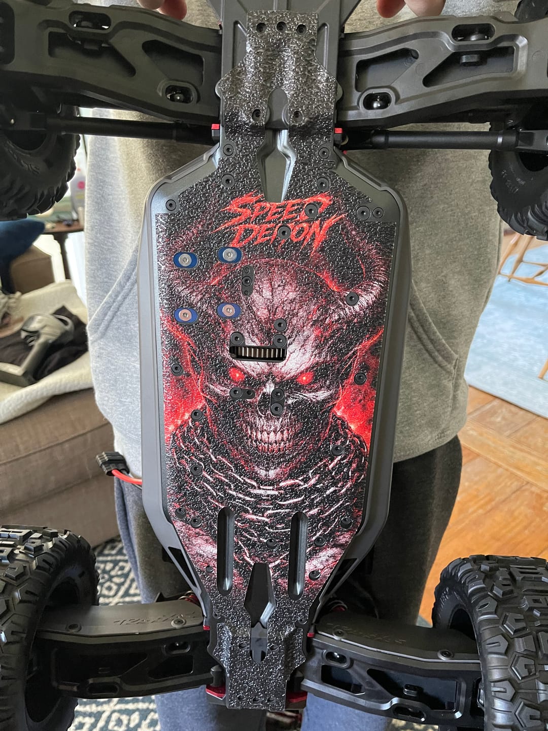 Customer photo review of TRAXXAS SLEDGE compatible  "SPEED DEMON 2.0" chassis protector skin