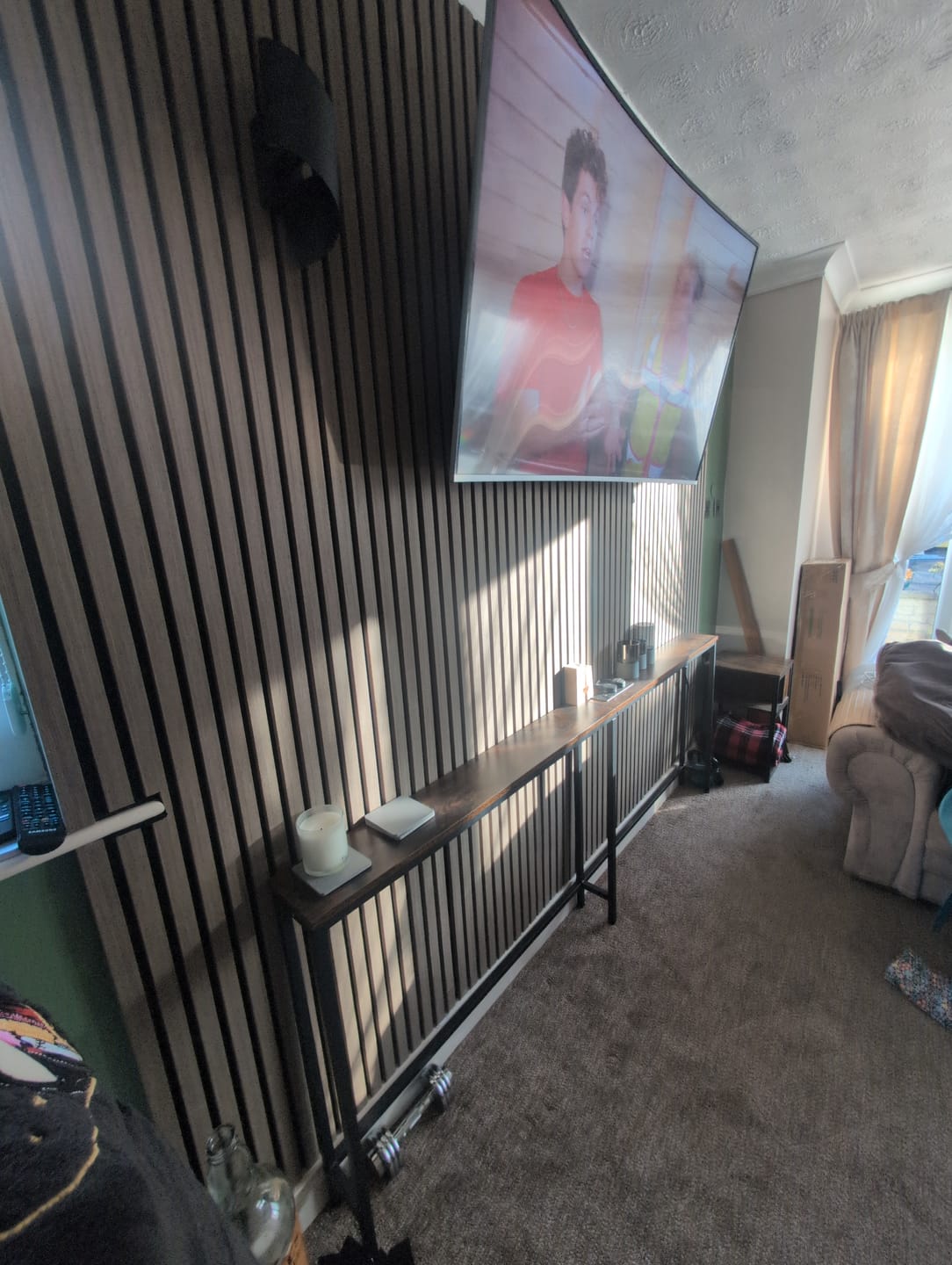 Customer photo review of Walnut Acoustic Wall Panel